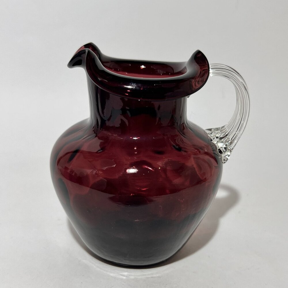 Vtg Beacon Coin Dot Amethyst Purple Blown Glass Creamer Mini Pitcher Replacement